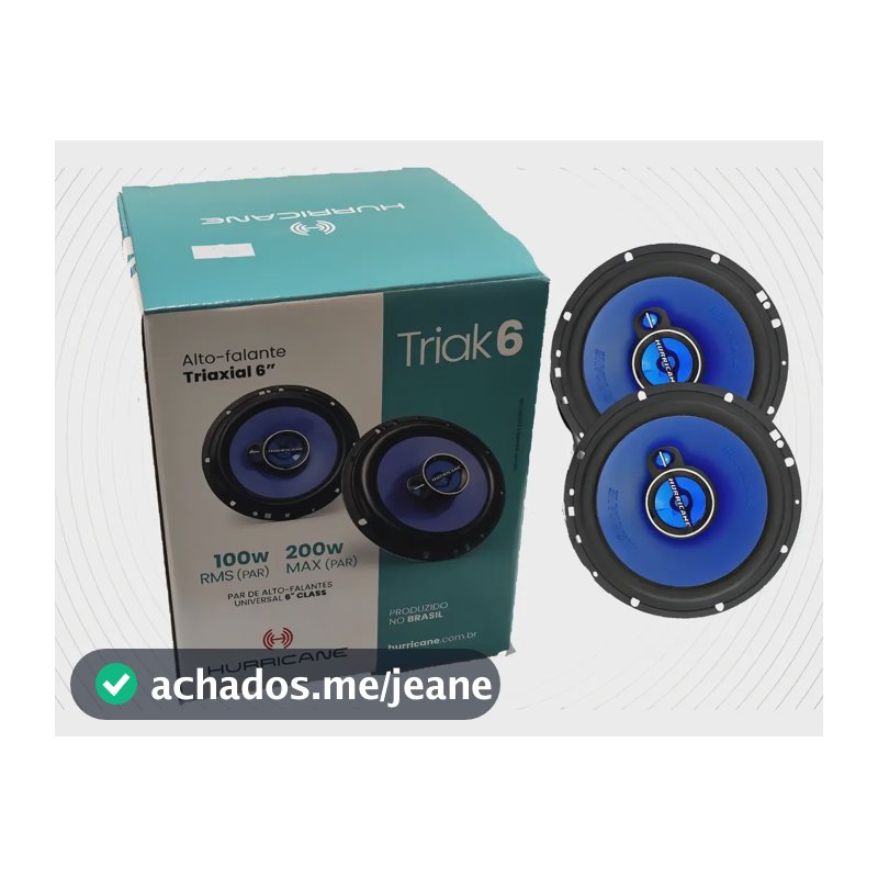 Par Alto Falante Porta Hurricane 6 Polegadas 100 Rms Triak