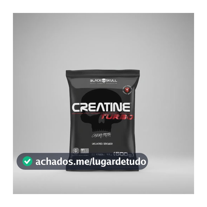 Creatine Turbo 500g Refil Black Skull USA Sem Sabor
