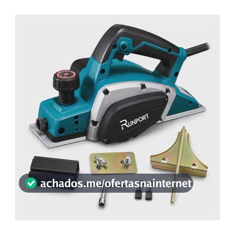 Plaina Elétrica Manual 780w 16000rpm Profissional Runport Bx052 Cor Azul