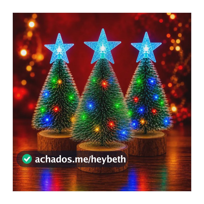 Kit 3 Mini Árvore Led Natal Lembrancinha Presente Decoração Cor Verde
