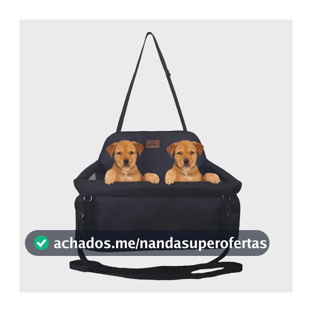 Bolsa Transporte Carro Para Dois Pets Cães Dupla Grande Preto