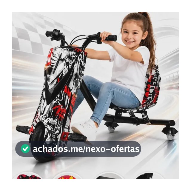Triciclo Eletrico Drift Grande 350w 36v Suporta 90kg +brinde Pirata