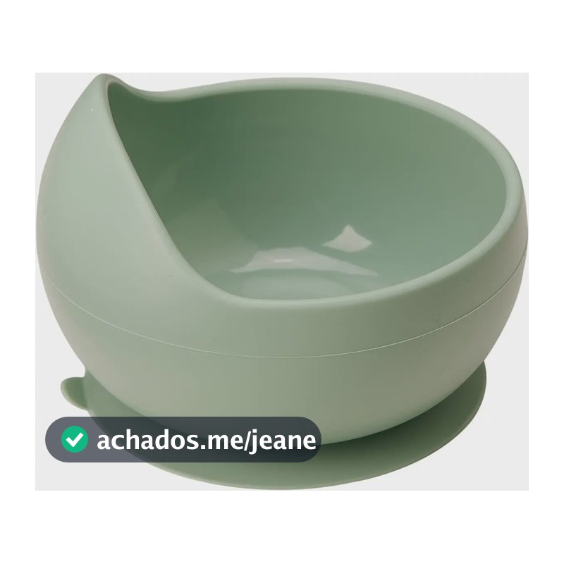 Bowl Em Silicone Com Ventosa Tigela Pote Alimentação Buba Cor Verde