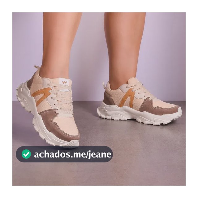 Tênis Casual Feminino Plataforma Wayke Confortável Promocao Bege/marrom Liso 38 Br