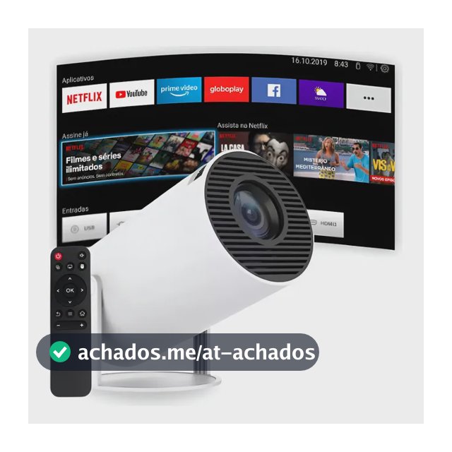 Projetor Portátil 4k Hd Android 11.0 Smart Wifi 5g Bluetooth Branco 127/220v