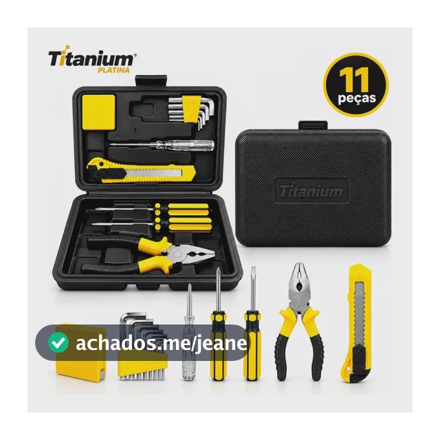 Jogo De Ferramentas Titanium 11 Peças Com Maleta Completo Amarelo