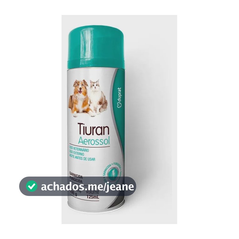 Tiuran Aerosol 125ml Contra Sarna Fungo Cães E Gatos Duprat