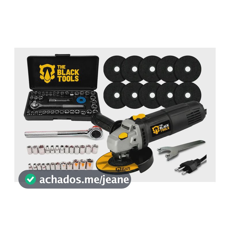 Esmerilhadeira Lixadeira Angular 4.1/2 Profissional Com Kit De Soquetes Catraca Reversível 40 Peças The Black Tools