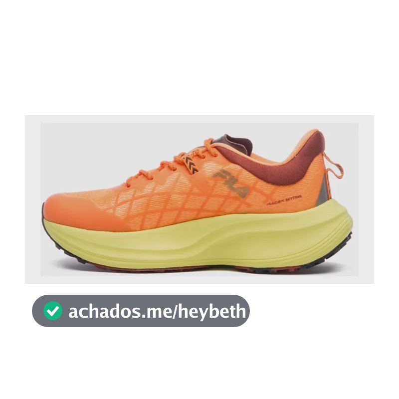 Tênis Masculino Fila Padrão Racer Skytrail Laranja/marrom Avermelhado/verde Limao Liso 41 Br