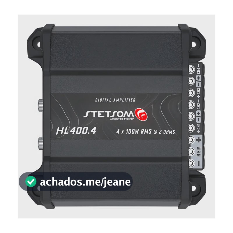 Módulo Amplificador Stetsom Hl400.4 400w Bridge 4c High Preto