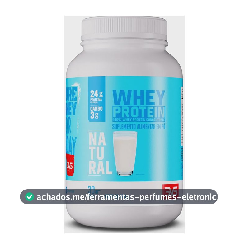 100% WHEY Protein Concentrado 900g Sabor Natural - Proteína 100% Pura - 3VS Nutrition