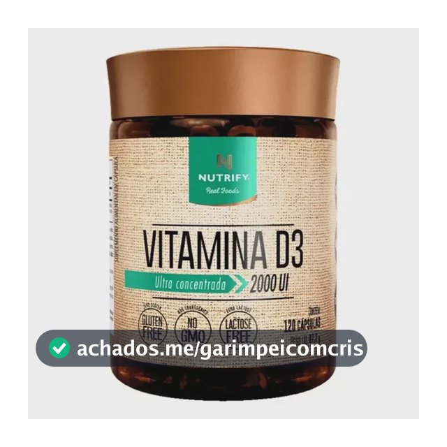 Vitamina D3 Nutrify em cápsula Sem sabor de 120 un