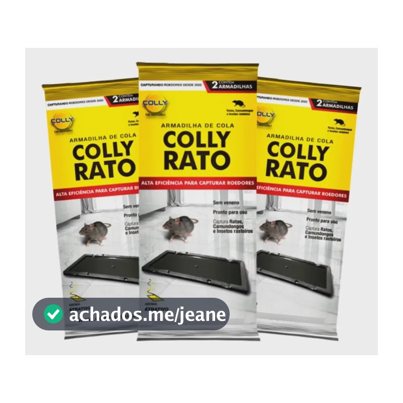 6 Armadilha Super Colante Placa Pega Segura Rato Grande