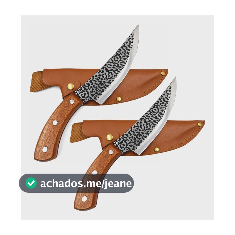 Kit Com 2 Unidades De Facas Tática Artesanal Full Tang Kit Com 2 Unidades Faca Rústica