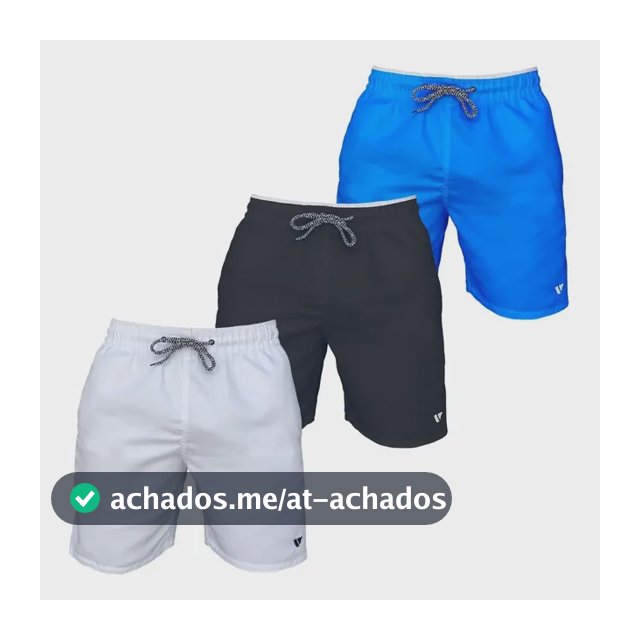 Kit 3 Bermudas Shorts Lisos Masculino Academia Fitnes Treino