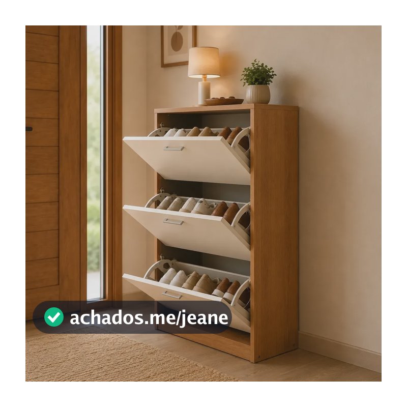 Sapateira Vertical Para Calçados Com 3 Portas Basculantes Off-white