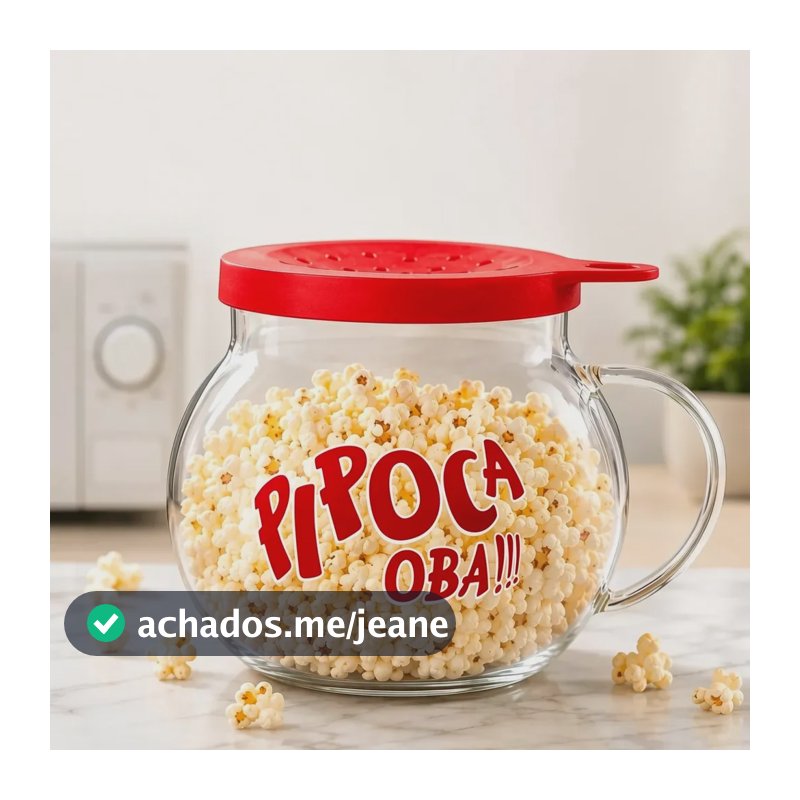 Pipoqueira De Micro-ondas 1800ml Vidro Resistente Ao Calor