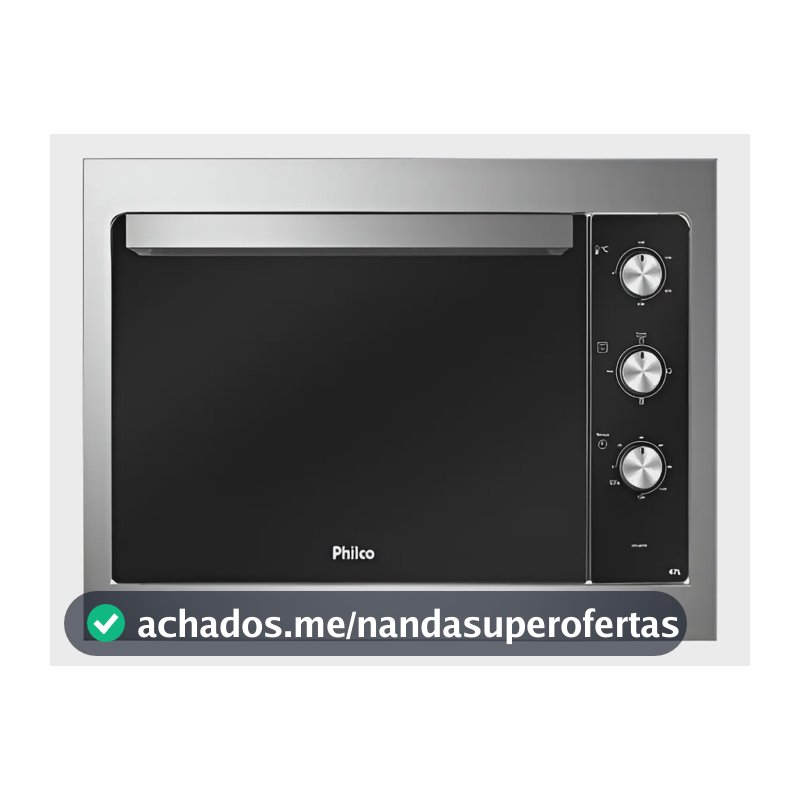Forno Elétrico De Embutir Philco Pfe47e Esmaltado Dupla Resi Cor Aço escovado