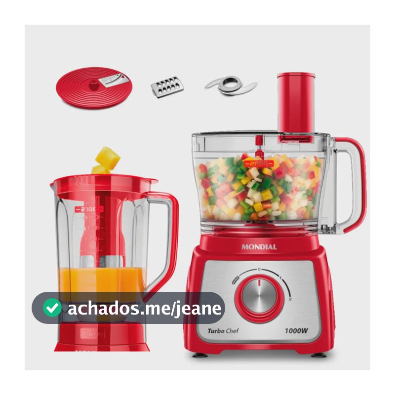 Multiprocessador Turbo Chef 5 em 1 Mondial 1000W MPN-01-R