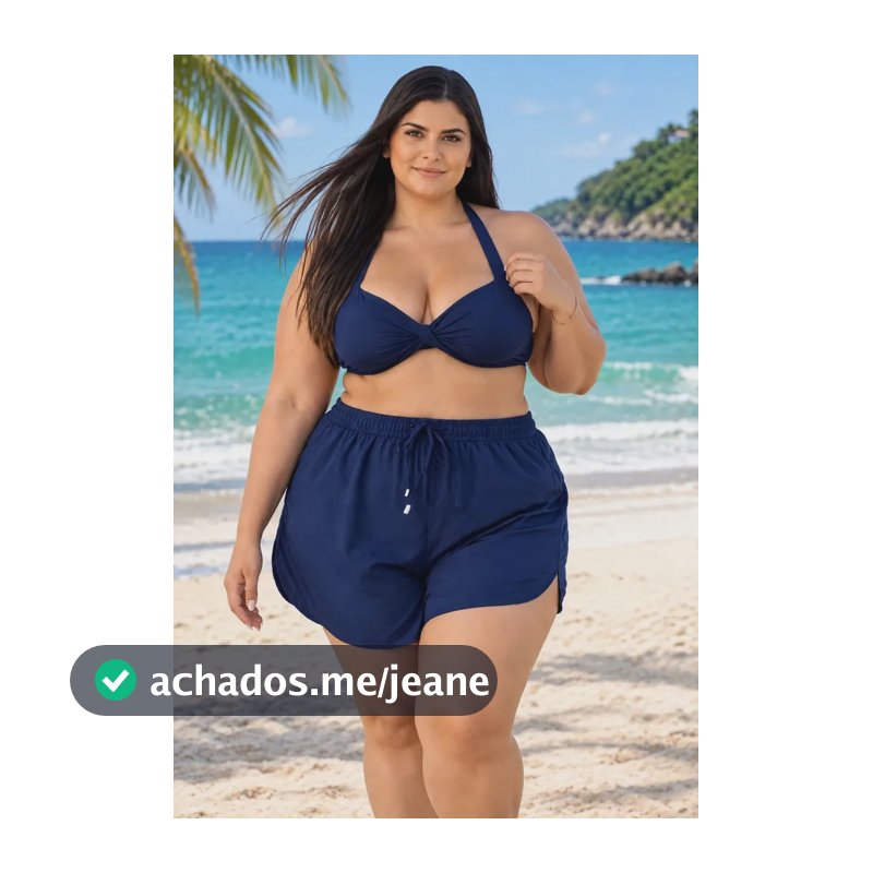 Short Praia Feminino Bermuda Plus Size Seca Rápido Gg Ao G6 Azul-marinho G4 - 54