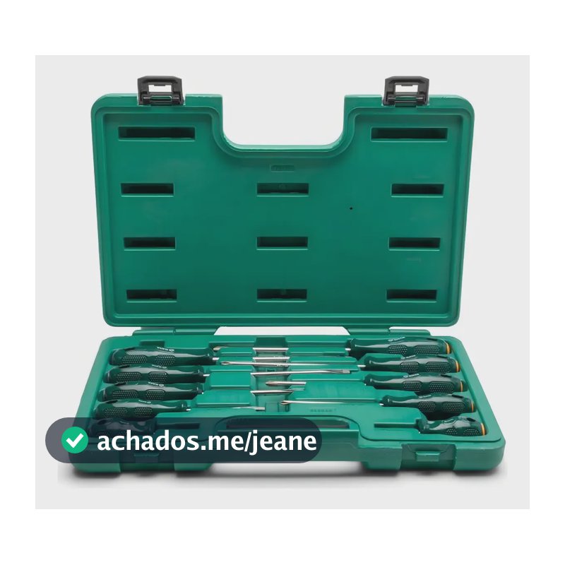 Jogo Chave De Fenda E Phillips 10pcs Crv 3/16x3a5/16x6 Sata