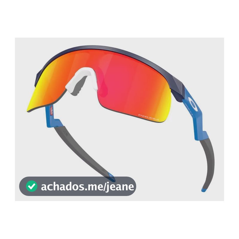 Óculos De Ciclismo Oakley Resistor Juvenil Prizm Ruby Azul Preto