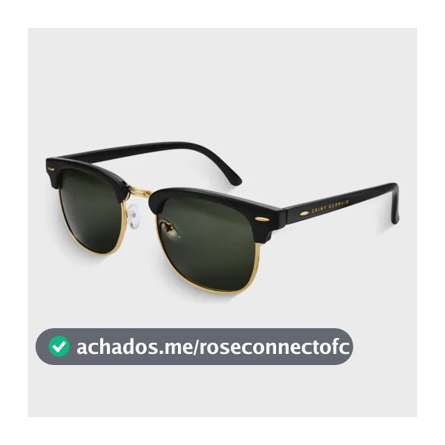 Óculos de Sol Quadrado Clubmaster Soho Green Black, da Saint Germain, em Metal Preto