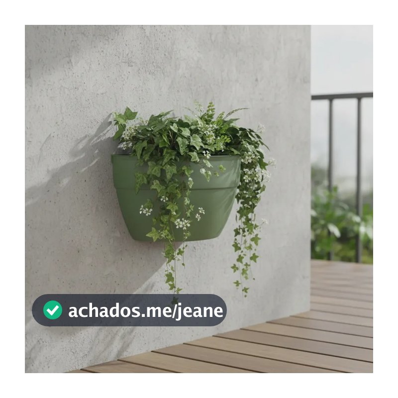 Kit 6 Vasos De Parede Para Flores Plantas Casa Varanda 1,8l Verde Lisa