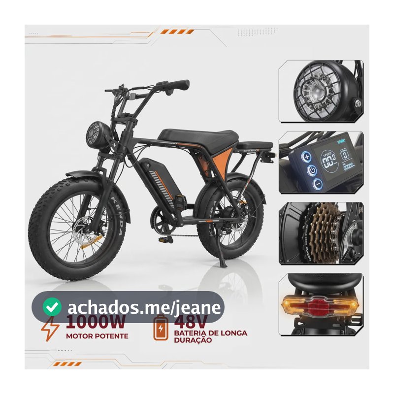 KORR Bicicleta Elétrica 1505C Para Adultos 1000W 48V 26km/h Com Amortecimento Velocidade Ajustável Painel Capacidade Máxima De Carga De 200kg