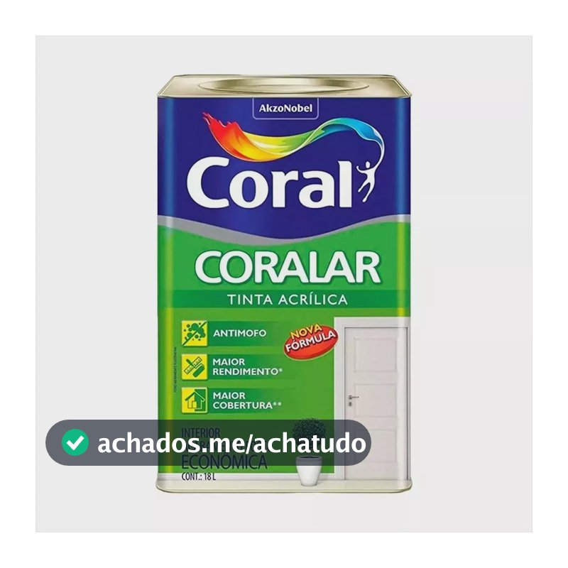 Latex acrílica tinta coral anti mofo branco 18l coralar branco fosco