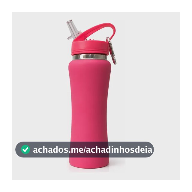 Garrafa Térmica Emborrachada 600 Ml Canudo Premium