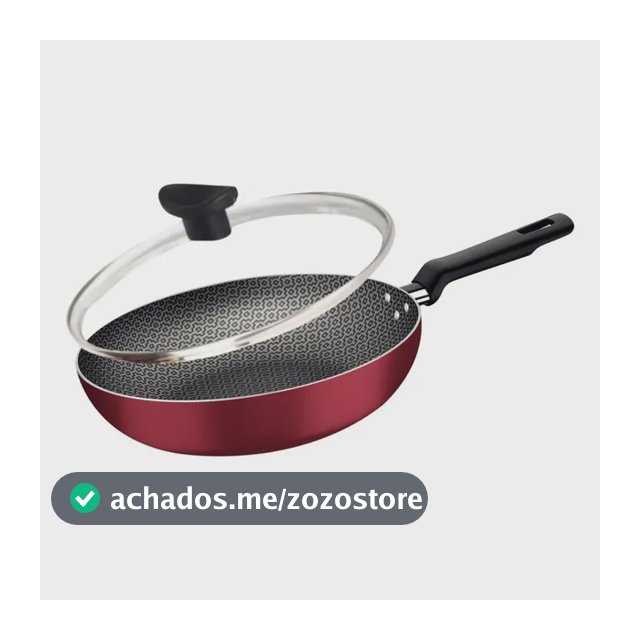 Frigideira Tramontina 24 Cm Antiaderente Com Tampa Vermelho