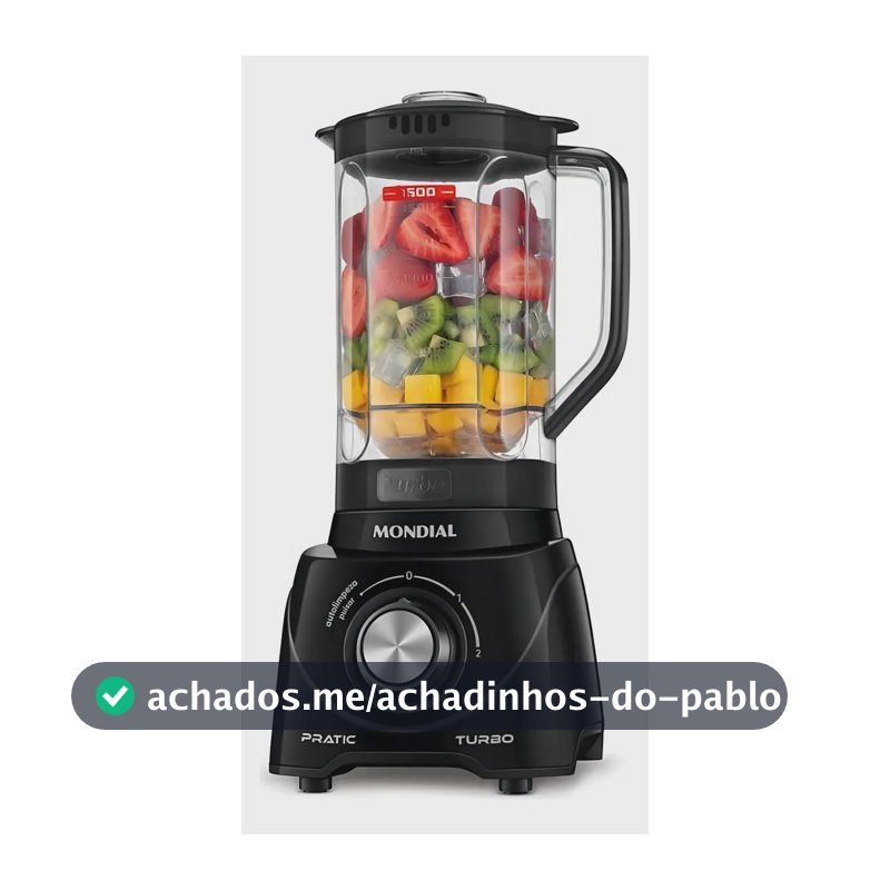 Liquidificador Pratic Turbo, Mondial, 550W - L-98-B