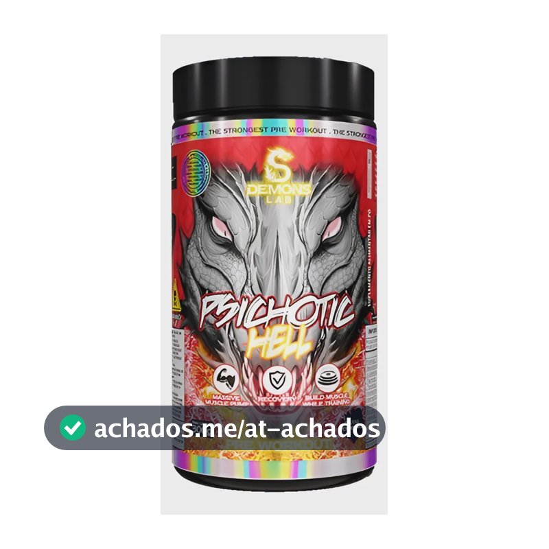 Pre Treino Psichotic Hell Frutas Vermelhas 300g - Demons Lab Frutas Vermelhas