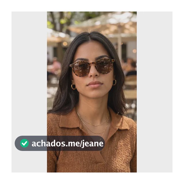 Óculos De Sol Feminino Redondo Blogueira Herica Protção Uv40