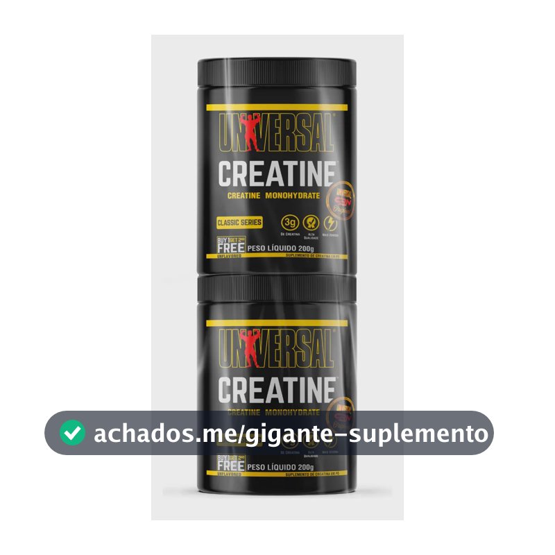 Kit Creatina Monohidratada Universal Nutrition 400g Pura sem Sabor