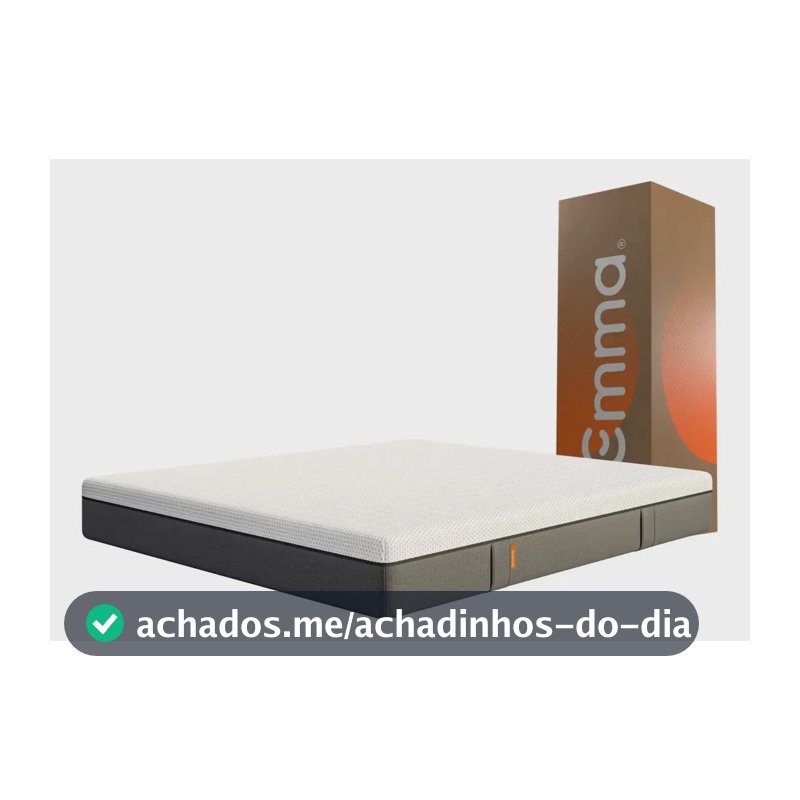 Colchão King Emma Original 193x203cm 3 Camadas de Espuma Embalado à vácuo, Alta Respirabilidade, Capa Lavável
