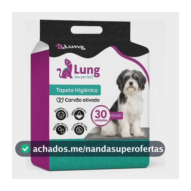 Tapete Higienico Carvão Ativado 50x60cm 30 Un Cachorro Pet Preto