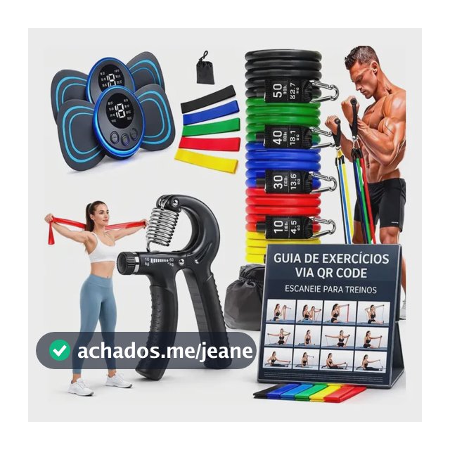 20itens: Extensores+ Handgrip+ Miniband+1 Massageador +thera Kit