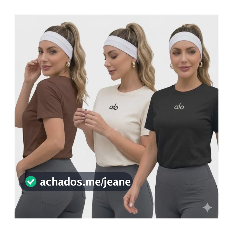 Kit 3 Camisetas Femininas 100% Algodão Moda Fitness Multicolorido Alo M 40/42 Estampa Localizada