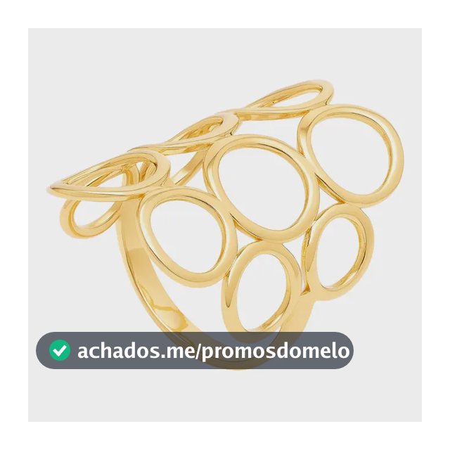 Anel Circulos Vazados Folheado A Ouro 18k