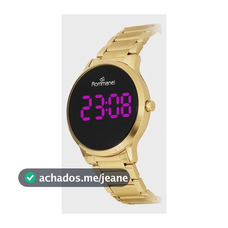 Relógio Rommanel Digital Led Dourado 650016 Dourado Preto