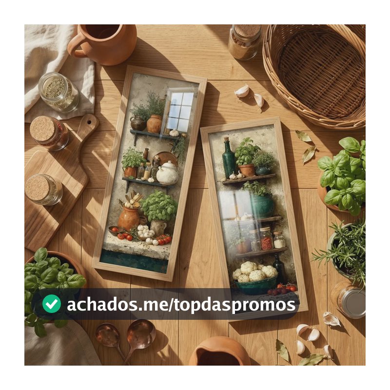 Kit 2 Quadros 18x45 Cm Cozinha, Área Gourmet, Bistrô, Copa Carvalho