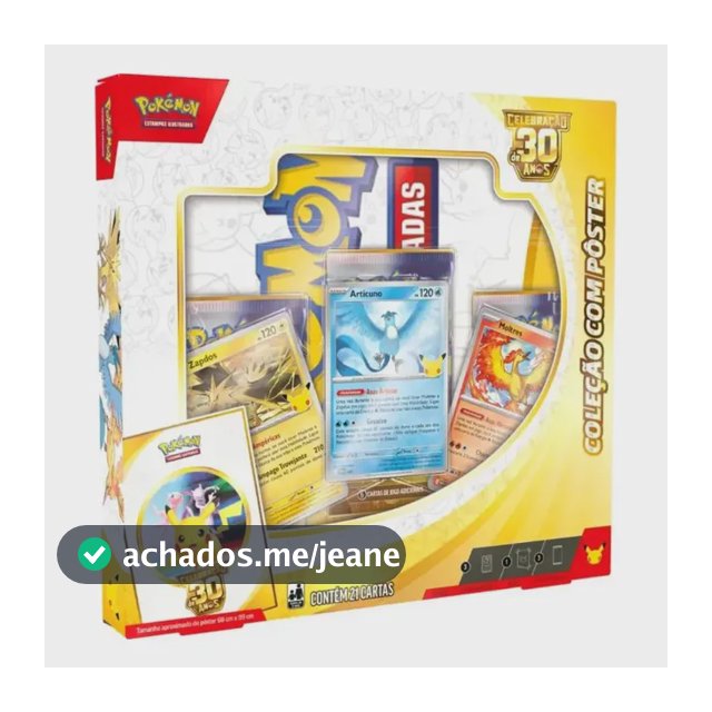 Celebração 30 Anos Pokemon - Box Coleção Com Pôster Tcg 30 Anos Pokemon - Coleção Poster Português
