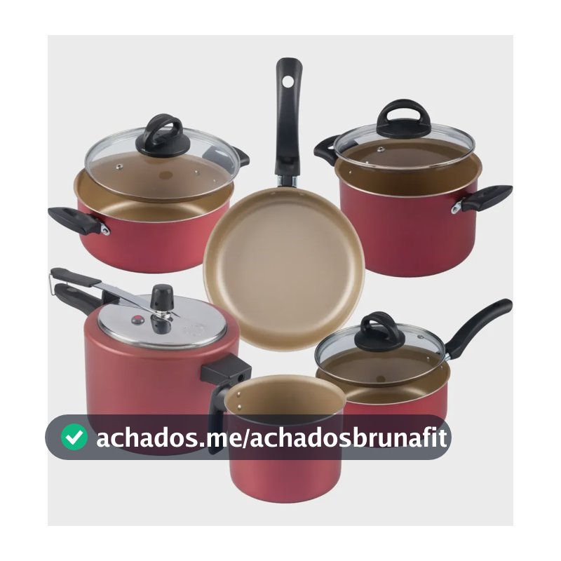 Jogo De Panelas 6 Peças Com Panela De Pressão 4,5l Cereja
