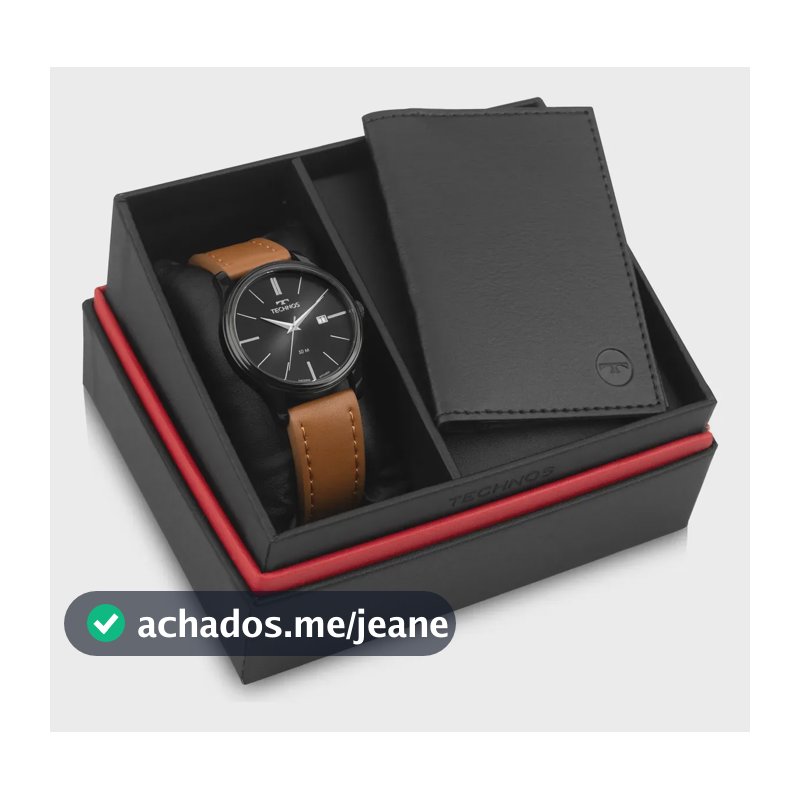 Kit Relógio Technos Masculino Steel Preto - 2115ubr/k0p Marrom Preto