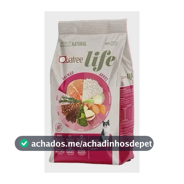 Quatree Life ração gato adultos sabor salmão e arroz 3kg
