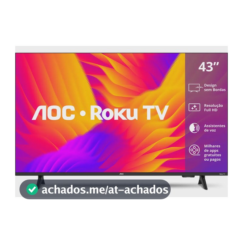 Smart Tv 43 Aoc Led Roku Full Hd Wi-fi 60hz Hdmi Usb 43s5155/78g