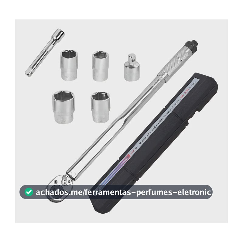 Torquimetro De Estalo 1/2 Pol 28-210nm Cr-mo Reversível 8pcs
