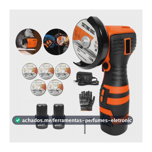 Esmerilhadeira Lixadeira Portátil Sem Fio - Mini Compacta E Versátil Para Uso Profissional | Esmerilhad Vermelho 60Hz